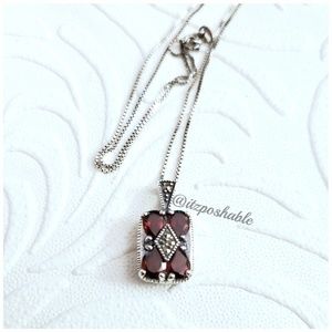 Vintage Style Marcasite Pendant on Chain